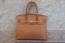 Load image into Gallery viewer, HERMES BIRKIN 30 Graine Couchevel leather Natural 〇X Engraving Hand bag 700040150