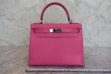 Load image into Gallery viewer, HERMES KELLY 28 Chevre myzore goatskim Fuschia pink □J Engraving Shoulder bag 800040161