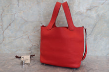 Load image into Gallery viewer, HERMES PICOTIN LOCK PM Clemence leather Rouge tomate A Engraving Hand bag 700110151