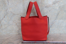 Load image into Gallery viewer, HERMES PICOTIN LOCK PM Clemence leather Rouge tomate A Engraving Hand bag 700110151
