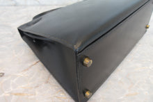 画像をギャラリービューアに読み込む, HERMES/エルメス ケリー28 ボックスカーフ ブラック 〇T刻印 ショルダーバッグ 700030274