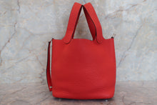 Load image into Gallery viewer, HERMES PICOTIN LOCK PM Clemence leather Rouge tomate A Engraving Hand bag 700110151