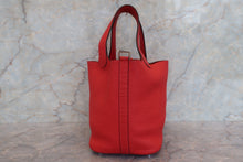 Load image into Gallery viewer, HERMES PICOTIN LOCK PM Clemence leather Rouge tomate A Engraving Hand bag 700110151