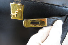 画像をギャラリービューアに読み込む, HERMES/エルメス ケリー28 ボックスカーフ ブラック 〇T刻印 ショルダーバッグ 700030274