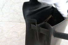 画像をギャラリービューアに読み込む, HERMES/エルメス ケリー28 ボックスカーフ ブラック 〇T刻印 ショルダーバッグ 700030274