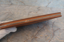 Load image into Gallery viewer, HERMES  Azapp Long Silkin Epsom leather/Silk Cognac X Engraving Wallet 700050128
