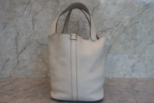 Load image into Gallery viewer, HERMES PICOTIN LOCK GM Clemence leather Pearl gray □O Engraving Hand bag 700030190