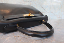 将图片加载到图库查看器,HERMES KELLY 28 Box carf leather Black 〇Z刻印 Shoulder bag 800090146