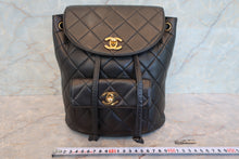Load image into Gallery viewer, CHANEL Matelasse chain back pack Lambskin Black/Gold hadware Back pack 700090056