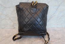 Load image into Gallery viewer, CHANEL Matelasse chain back pack Lambskin Black/Gold hadware Back pack 700090056