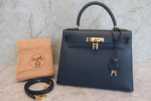 画像をギャラリービューアに読み込む, HERMES/エルメス ケリー28 クシュベル ネイビー 〇Y刻印 ショルダーバッグ 700120222