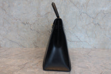 将图片加载到图库查看器,HERMES KELLY 35 Box carf leather Black 〇P刻印 Hand bag 800020062