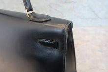 将图片加载到图库查看器,HERMES KELLY 35 Box carf leather Black 〇P刻印 Hand bag 800020062