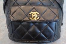 Load image into Gallery viewer, CHANEL Matelasse chain back pack Lambskin Black/Gold hadware Back pack 700090056