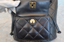 Load image into Gallery viewer, CHANEL Matelasse chain back pack Lambskin Black/Gold hadware Back pack 700090056