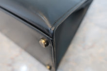将图片加载到图库查看器,HERMES KELLY 35 Box carf leather Black 〇P刻印 Hand bag 800020062