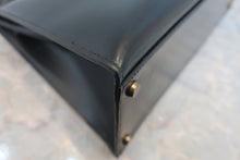 将图片加载到图库查看器,HERMES KELLY 35 Box carf leather Black 〇P刻印 Hand bag 800020062