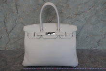 Load image into Gallery viewer, HERMES BIRKIN 35 Clemence leather White □F Engraving Hand bag 700110150