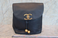 Load image into Gallery viewer, CHANEL CC Chain back pack Caviar skin Navy/Gold hadware Back pack 700090069