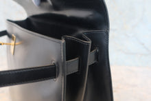 将图片加载到图库查看器,HERMES KELLY 35 Box carf leather Black 〇P刻印 Hand bag 800020062