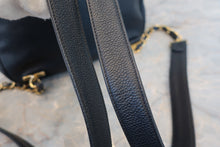 Load image into Gallery viewer, CHANEL CC Chain back pack Caviar skin Navy/Gold hadware Back pack 700090069