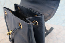 Load image into Gallery viewer, CHANEL CC Chain back pack Caviar skin Navy/Gold hadware Back pack 700090069