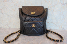 Load image into Gallery viewer, CHANEL Matelasse chain back pack Lambskin Black/Gold hadware Back pack 800070100