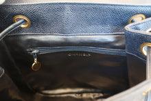 Load image into Gallery viewer, CHANEL CC Chain back pack Caviar skin Navy/Gold hadware Back pack 700090069