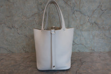 将图片加载到图库查看器,HERMES PICOTIN LOCK MM Clemence leather White A刻印 Hand bag 800090144