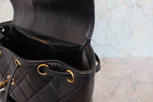 Load image into Gallery viewer, CHANEL Matelasse chain back pack Lambskin Black/Gold hadware Back pack 800070100