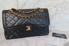 Load image into Gallery viewer, CHANEL Matelasse Paris Limited double flap chain shoulder bag Lambskin Black/Gold hadware Shoulder bag 700100090