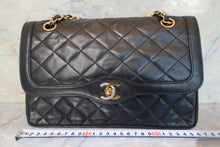 Load image into Gallery viewer, CHANEL Matelasse Paris Limited double flap chain shoulder bag Lambskin Black/Gold hadware Shoulder bag 700100090