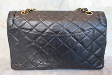 Load image into Gallery viewer, CHANEL Matelasse Paris Limited double flap chain shoulder bag Lambskin Black/Gold hadware Shoulder bag 700100090