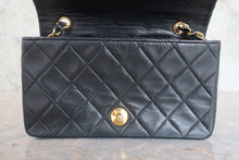 Load image into Gallery viewer, CHANEL Mini Full Flap chain shoulder bag Lambskin Black/Gold hadware Shoulder bag 800050010
