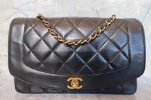 Load image into Gallery viewer, CHANEL  Diana matelasse chain shoulder bag Lambskin Black/Gold hadware Shoulder bag 700100074