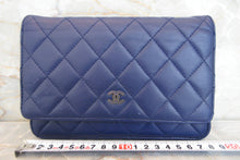Load image into Gallery viewer, CHANEL Matelasse chain wallet Lambskin Blue/Silver hadware Shoulder bag 700050210