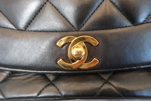 Load image into Gallery viewer, CHANEL  Diana matelasse chain shoulder bag Lambskin Black/Gold hadware Shoulder bag 700100074