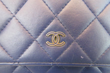Load image into Gallery viewer, CHANEL Matelasse chain wallet Lambskin Blue/Silver hadware Shoulder bag 700050210