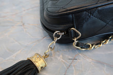 Load image into Gallery viewer, CHANEL Matelasse fringe chain shoulder bag Lambskin Black/Gold hadware Shoulder bag 700090064