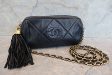 画像をギャラリービューアに読み込む, CHANEL/シャネル ココマークフリンジチェーンショルダーバッグ ラムスキン ネイビー/ゴールド金具 ショルダーバッグ 700110145