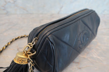 画像をギャラリービューアに読み込む, CHANEL/シャネル ココマークフリンジチェーンショルダーバッグ ラムスキン ネイビー/ゴールド金具 ショルダーバッグ 700110145