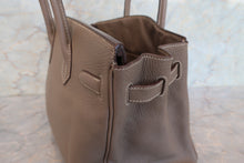 Load image into Gallery viewer, HERMES BIRKIN 30 Clemence leather Etoupe gray □I Engraving Hand bag 700100132