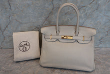 Load image into Gallery viewer, HERMES BIRKIN 30 Clemence leather Beton A Engraving Hand bag 700010118