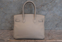 Load image into Gallery viewer, HERMES BIRKIN 30 Clemence leather Beton A Engraving Hand bag 700010118