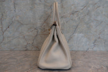 Load image into Gallery viewer, HERMES BIRKIN 30 Clemence leather Beton A Engraving Hand bag 700010118