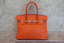 Load image into Gallery viewer, HERMES BIRKIN 30 Clemence leather Orange □H Engraving Hand bag 700100094