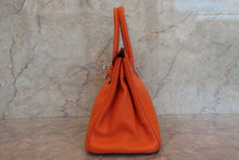 Load image into Gallery viewer, HERMES BIRKIN 30 Clemence leather Orange □H Engraving Hand bag 700100094