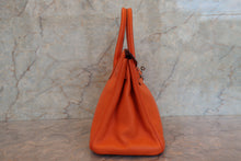 Load image into Gallery viewer, HERMES BIRKIN 30 Clemence leather Orange □H Engraving Hand bag 700100094