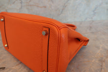 Load image into Gallery viewer, HERMES BIRKIN 30 Clemence leather Orange □H Engraving Hand bag 700100094