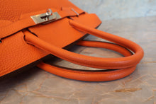 Load image into Gallery viewer, HERMES BIRKIN 30 Clemence leather Orange □H Engraving Hand bag 700100094